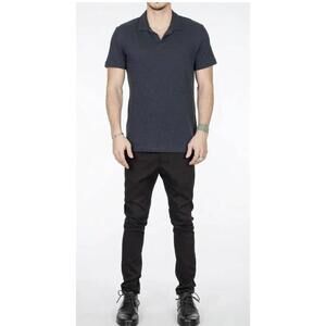 THEORY MEN 4/L WILLEM NEBULOUS SHORT SLEEVE JERSEY POLO T-shirt ECLIPSE #R2